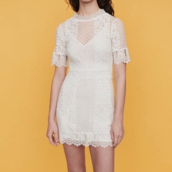 Maje NWOT Revanta White Lace Dress SZ 2 Daisy Short Mini - Picture 2 of 16